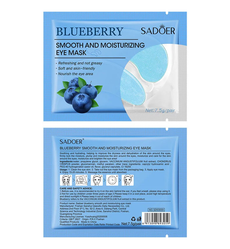 10 Pairs SADOER Crystal Collagen Eye Mask Anti Wrinkle Dark Circles Removal Eyes Bags Moisturizing Eye Patches Skin Care