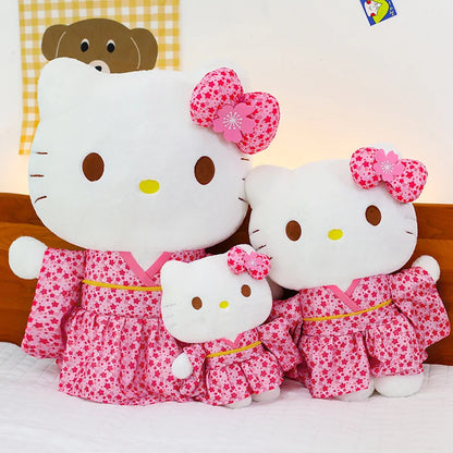 Japanese Style Sakura Pink Kimono Hello Kitty Plush Doll Toy Cute Soft Cushion Room Sofa Decor Pillow Companion Doll Girl Gift