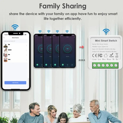 Mini Zigbee 3.0 WIFI Tuya Smart Switch 2-Way Control Relay Breaker Smart Life Home Automation Support Alexa Google Assistant