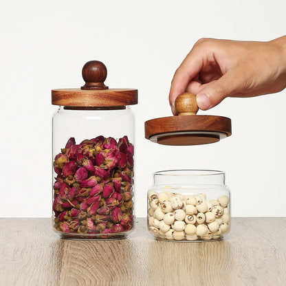 Kitchen Glass Storage Jar Multi-purpose Transparent Glass Sealed Jar Household Moisture-proof Grains Coffee Bean Storage Tank