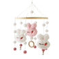Baby Soft Felt Cartoon Wool Ball Seashell Rattles Hanging Bed Bell Newborn Mobile Crib Wooden Bracket Montessori Education Toys