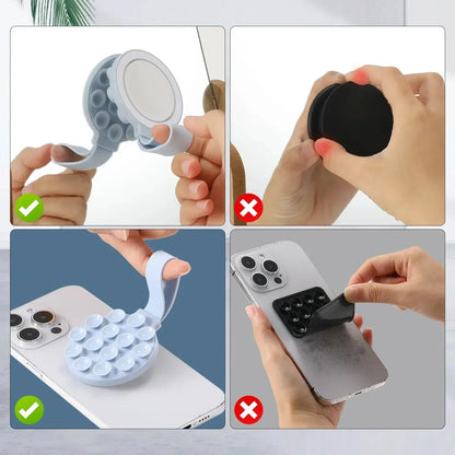 Universal Phone Magnetic Holder for iPhone 17-12 Suction Cup Mount with Metal Plate Portable the Wall Magnet Stand for Magsafe