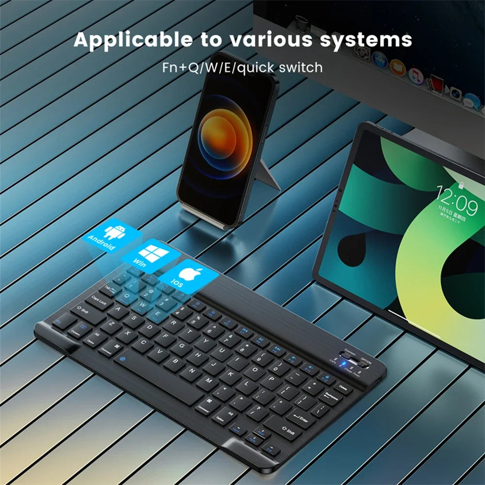 Hebrew/Spanish//Russian/Korean Portable 10 inch Wireless Keyboard and Keyboard set For iPad Samsung Tablet Laptop IOS Android