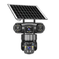 15MP IP Camera WiFi PTZ Three Camera Outdoor Wireless Solar 20000Mah Built-in Battery Video Surveillance Cam Long Time Standby