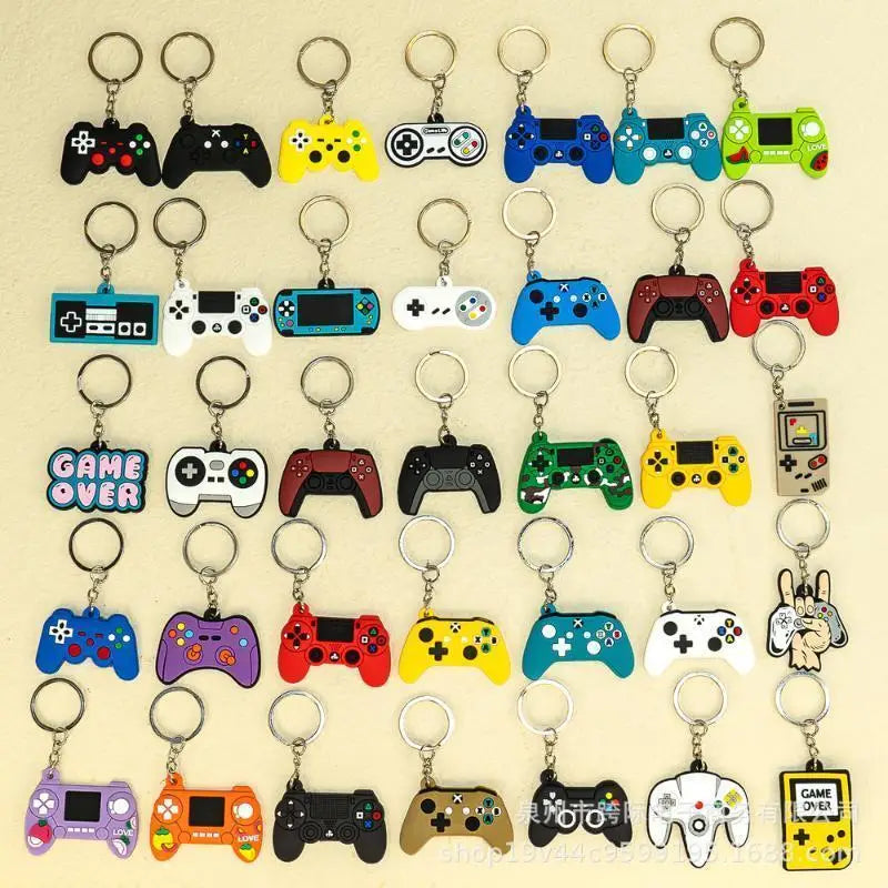 10/20PCS PVC Game Machine Keychain Keyring Cute Gamepad Joystick Key Chain Keychains Bag Car Hanging fit Men Boy Keys