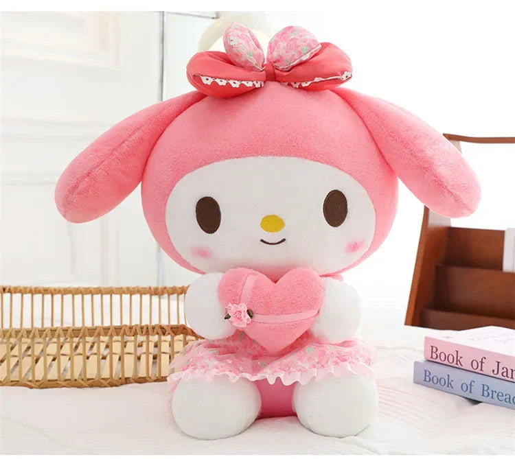 60cm Sanrio Kuromi Melody Hello Kitty Plush Toy Kawaii Cartoon Big Size KT Cat Plush Doll Soft Stuffed Pillow Kids Birthday Gift