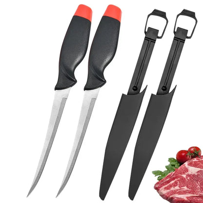 WXCOO Multifunctional Sharp Fish Boning Knife Chef with Cover Stainless Steel Fish Fillet Knife Fruit Slicing Utility Knife