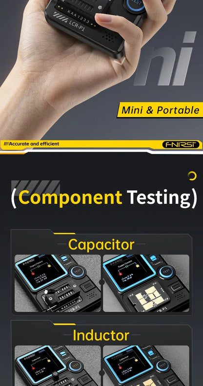 FNIRSI LCR - P1 A Multifunctional Tester for Transistors, Diodes, Capacitance, Resistance, LCR and ESR Measurements