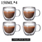 2-18PCS Double Wall High Borosilicate Glass Mug Heat Resistant Tea Milk Juice Coffee Water Cup Bar Drinkware Gift Creativity Set