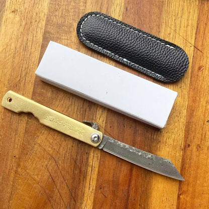 Higonokami Knife Japanese Damascus Steel Friction Folder Lock Free Pocket Knife High Hardness EDC Outdoor Tool Fruit Knife