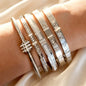 5pcs/Set Minimalist Elegant Luxury Sparkling Bangle Bracelets High-End Titanium Steel Bracelets For Women