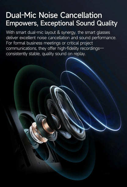 New AI Smart Glasses, 800W Camera Video Recording, AI Photo Recognition, Bluetooth Call & Voice Translation Eyewear