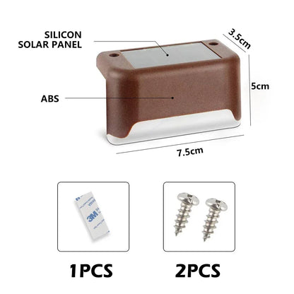 1~20PCs Solar Deck Lights Outdoor Waterproof LED Fence Lights Garden Step Lamp for Patio Stairs Railing Pathway Fences