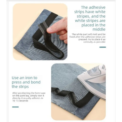 1PC 5M Domestic Sewing Iron-On Hem Tape Self-Adhesive DIY Press Fabrics Tools For Jeans Pants Trousers Edge Shorten Repair