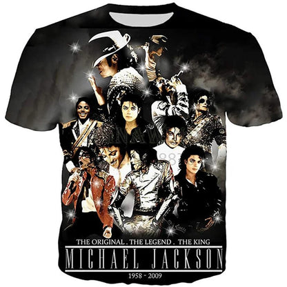 Summer Fashion Hip Hop Artist Print Retro Cool Casual Men's Harajuku Street Style Short-Sleeve Stylish Quick-Drying Breathable