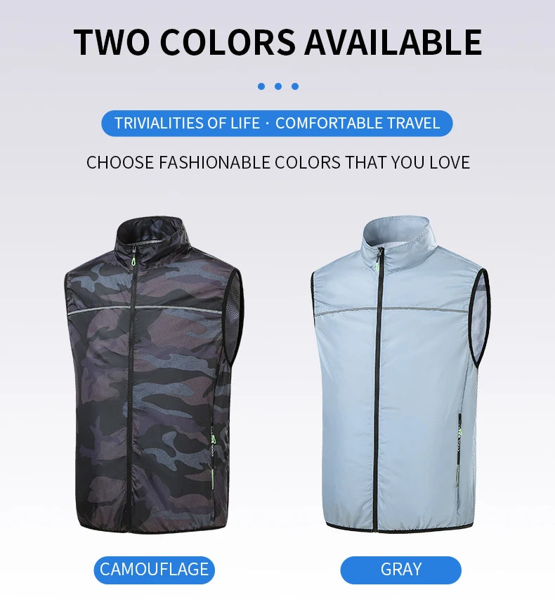 Summer Air-Conditioning Workwear with Fan Cooling, Outdoor Temperature-Reducing Breathable Vest with 4 Fans and Super Large Airf
