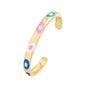 Fashionable Multicolor Gold Plated Gemstone Charm Bangle,Fine Colorful Enamel Open Adjustable Bracelet Jewelry Supply  Q35