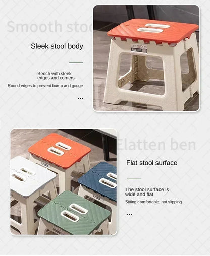 Popular Home Folding Stool Thickened Folding Stool Mini Portable Outdoor Picnic Camping Chair Portable Bench Train Mat Stool