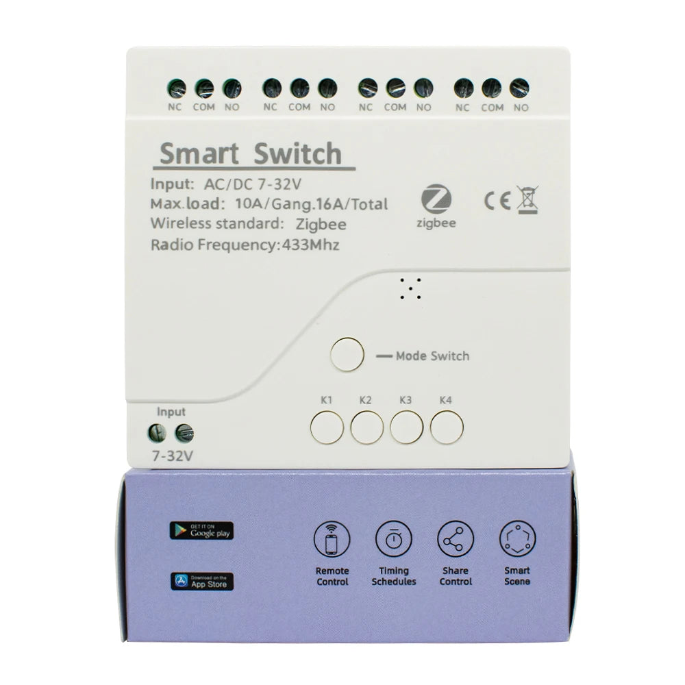 Zigbee Relay Breaker 7-32V 85-250V Switch Module Control Works With Tuya Smart Life App Alexa Google Smartthings Ewelink Hub