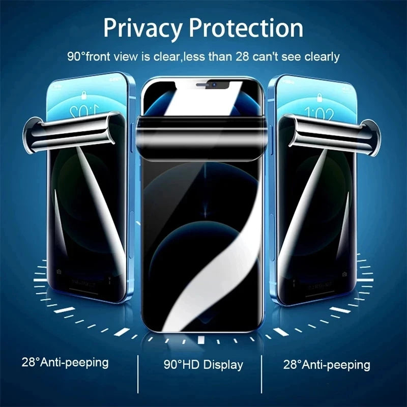 2Pcs Privacy Hydrogel Film For iPhone 6 7 8 14 13 12 11 15 16 Pro Max Plus Mini Anti-Spy Screen Protector For iPhone X XR XS Max