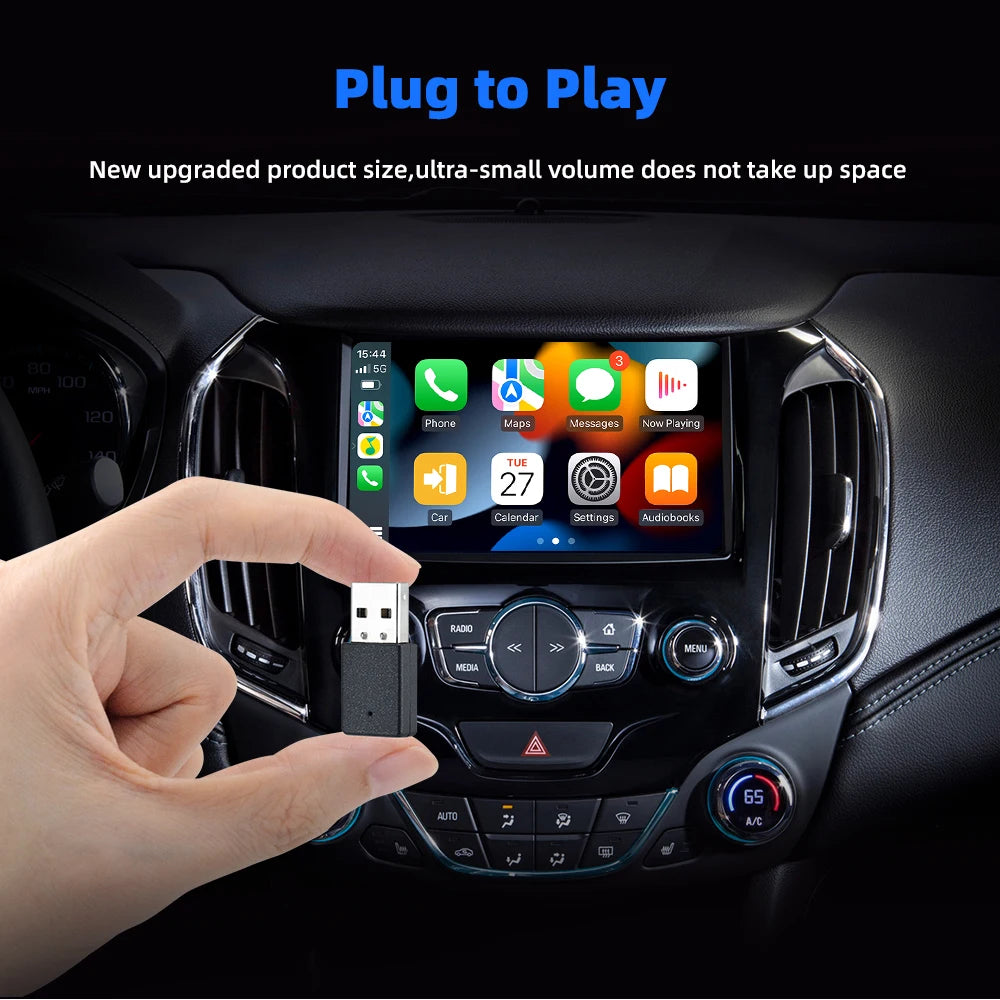 EKIY 2in1 Wireless CarPlay Adapter Wireless Android Auto Dongle AI Smart Box Car Intelligent Systems For Car With Wired CarPlay