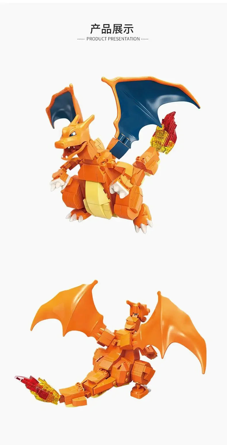 Pokemon Cartoon Pikachu Building Blocks Bulbasaur Toy Children's Assembled Model Pet Elf Kid Children Gift Compatible With Lego