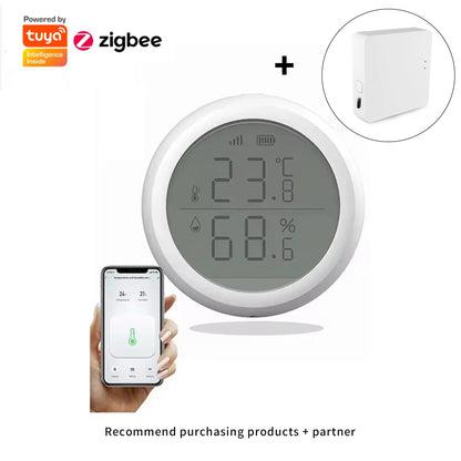 Temperature and Humidity Sensor With LCD for ZigBee Smart life APP Google Alexa Voice Control Support Multi-mode Gateway Option