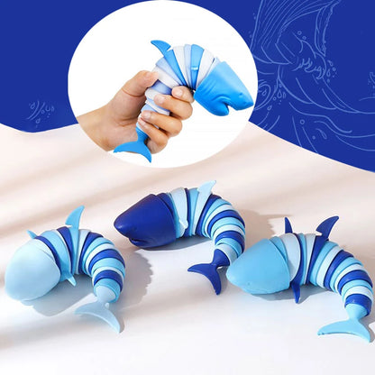 Stress Relief Toys Fidget Toys Kids Adults Funny Buckle Slug Dolphin Shark Anxiety Antistress Squishy Toy Keychain Accessories