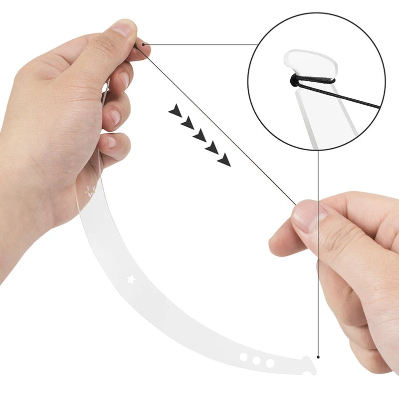 Microblading Permannet Makeup Bow and Arrow Line Ruler for String Pre Inked tattoo PMU Mapping Measuring Brow convenient storage