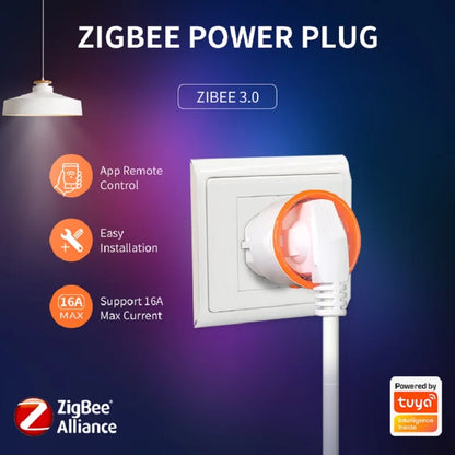 Tuya Zigbee EU Plug 16A Smart Home Voice Control Energy Monitoring Child Lock Schedule Timer Power Socket for Alexa Google Home