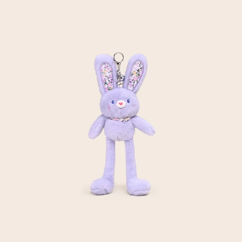 30cm Cute Pull-out Rabbit Plush Toy Keychain Creative Plush Ear Pulling Bunny Pendant Bag Charm Kids Stress Relief Gift