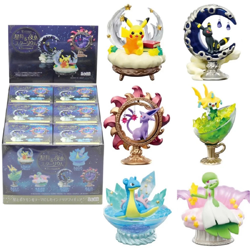Pokm Starry Sky And Stained Glass Pikachu Mystery Box Eevee Blind Box Anime Figures Snorlax Surprise Gift Colletions Toy