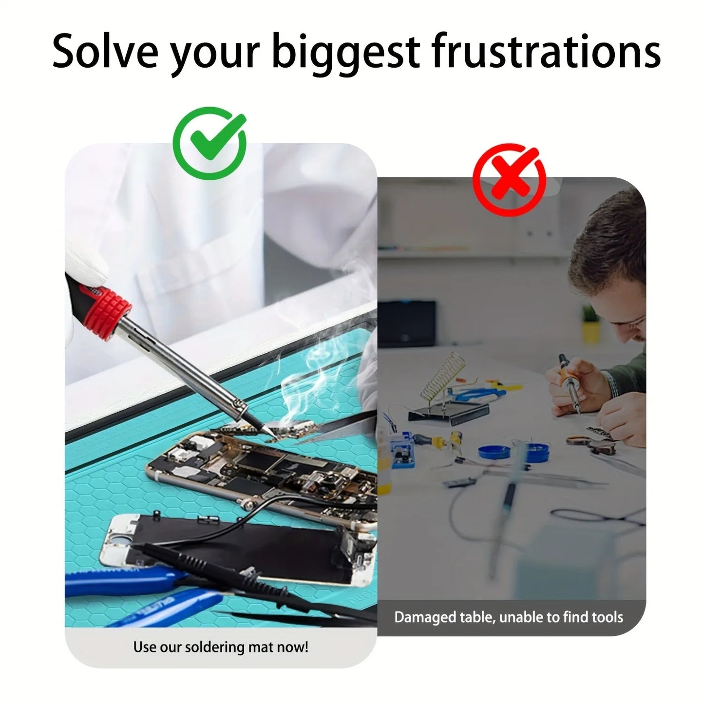 Repair Pad Insulation Heat-Resistant Soldering Station Silicon Soldering Mat Work Pad Desk Platform for BGA Soldering Station