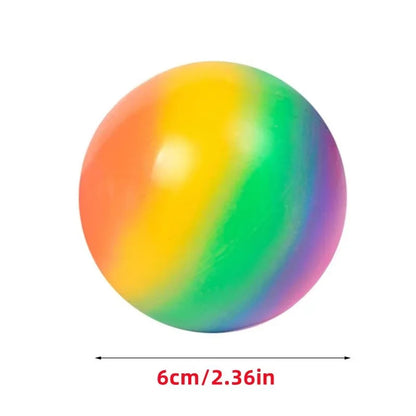 Gradient Rainbow Powder Stress Relief Ball Toy Squeezing Slow Rebound Jump Ball Children's Finger Training Toy Ball Gift
