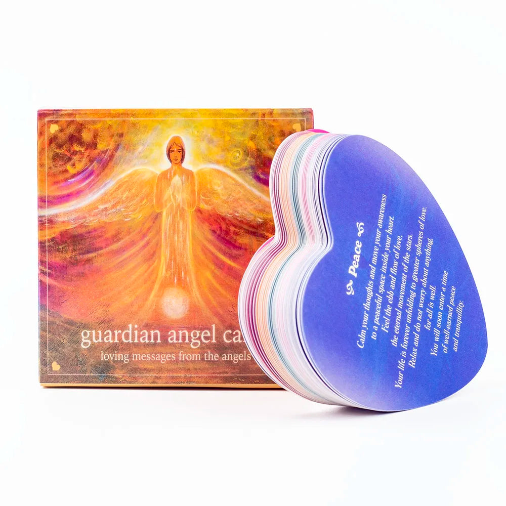 46pcs Classic Heart-Shaped Angel Oracle Cards - English Version Loving Messages From The Angels Spiritual Guidance Deck