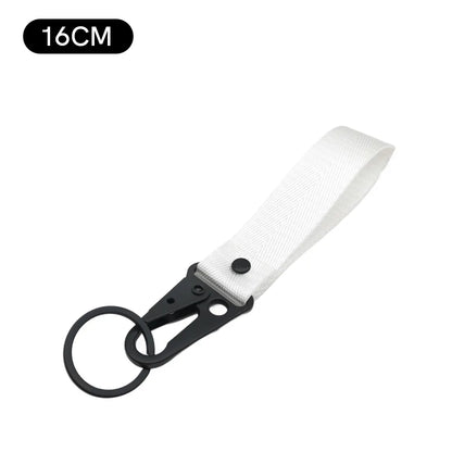 Custom Logo Ribbon Fabric Keychain for Motorcycle Personalize Eagle Beak Motor Car Key Chain Ring Men’s Women’s Webbing Keyring