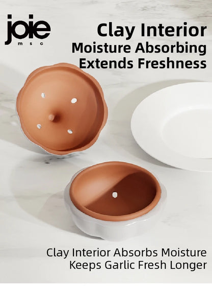 Joie Garlic Storage Box Moisture Proof Anti-mold Ventilation Ceramic Storage Jar Chili Ginger Storage Box Organizer