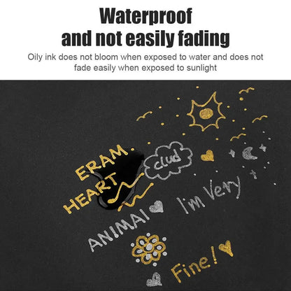 3pcs White Paint Pen Paint Markers Waterproof Car Tyre Oil-Based Paint Pen Set Quick Dry And Permanent