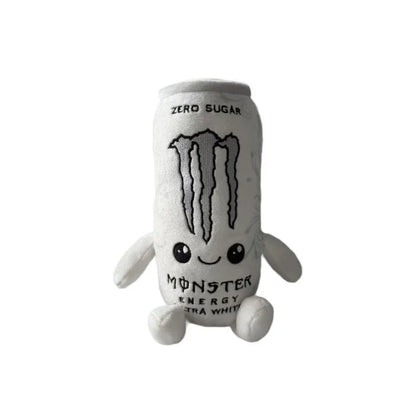 Zero Sugar White Monster Energy Drink Plush Toy Simulation Can Stuffed Doll Cute Soft Figure Decor Gift for Friend Home Ornament