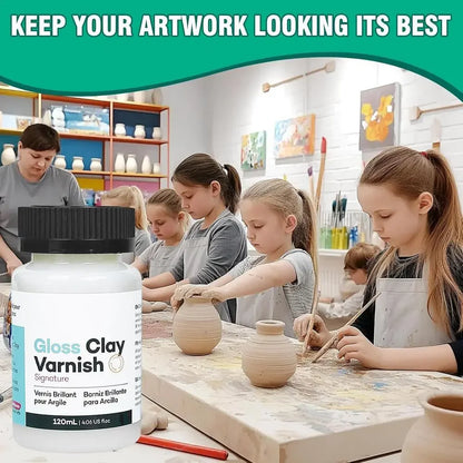 20/60/120ml Clay Varnish Acrylic Air Dry High Gloss Finish Air Dry Clay Sealant for Ceramics Oil Painting Wood Maintenance