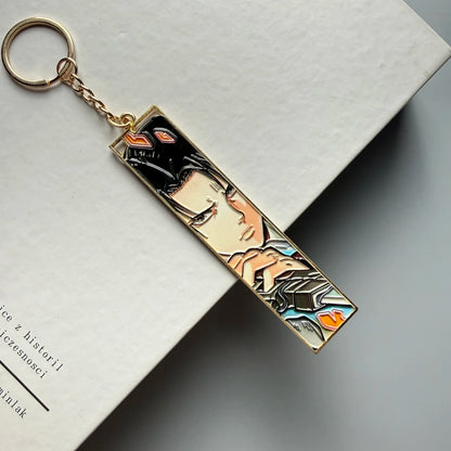 Anime Metal Hollow Out Keychains Bookmark Cute Jet Manga Fashion Bag Key Tag Jewelry Accessory Key Ring Holder Gift Anime