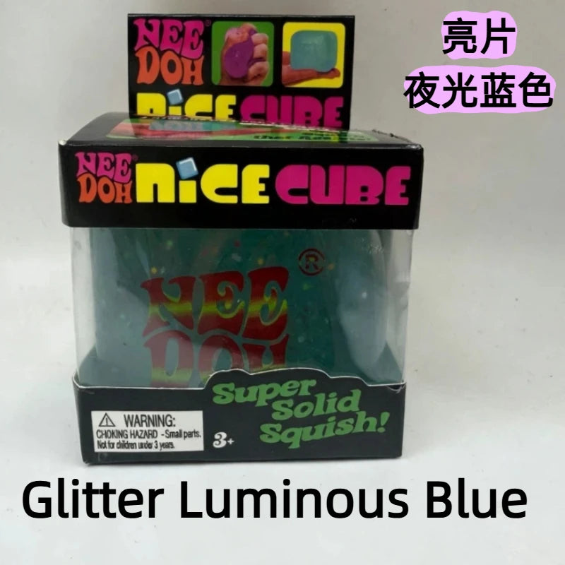 HOT Schylling Needoh Nice Cube Squishy Stress Toy Glow In The Dark Slow Rebound Sensory Glitter Pressure Relief For Adults gifts