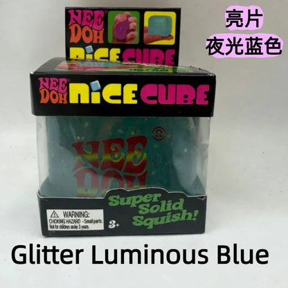 HOT Schylling Needoh Nice Cube Squishy Stress Toy Glow In The Dark Slow Rebound Sensory Glitter Pressure Relief For Adults gifts