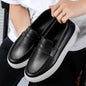 New breathable men's single shoes British style loafers fashionable casual leather shoes