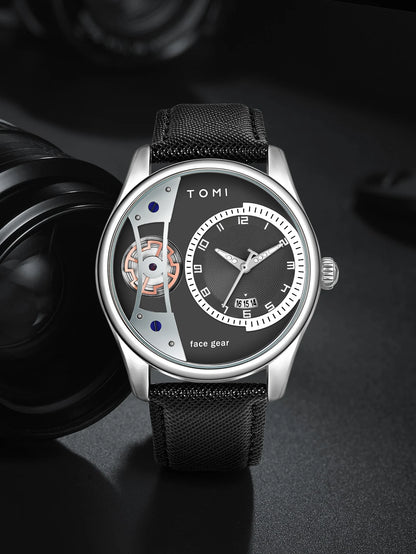 TOMI Set Gift Box for Men's Minimalist Business Quartz Watch Luxury Versatile Double Strap Detachable Watch Festival Gift