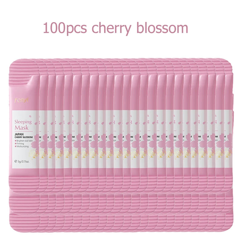 100 Pcs LAIKOU Moisturizing Sleeping Mask Sakura Snail Seaweed Centella Face Mask Tendering & Nourishing Oil-control Skin Care