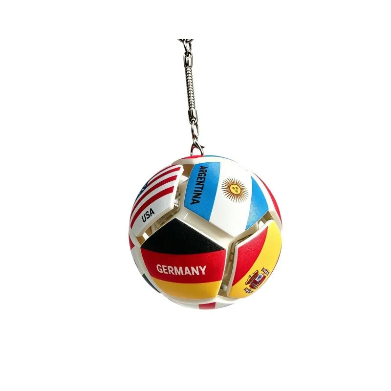 Football Fidget Keychain Pop It Stress Relief Soccer Ball Pendant Mini Decompression Toy Souvenir Bag Charm Gift For Soccer Fans