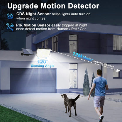 Solar Lights Outdoor 366/400/318 LED Motion Sensor Security Lights IP65 Waterproof Solar Powered Flood Lights for Garden Yard