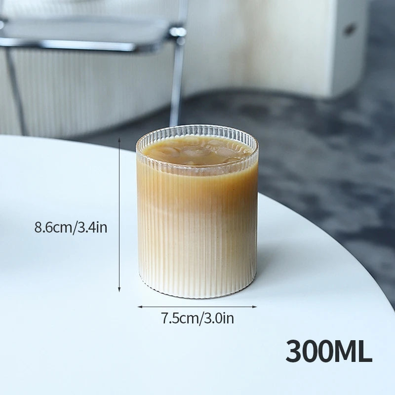 1/6pcs Japanese Glass Cup Milk Coffee Glass Mug Transparent Mug Beer Ins Water Drinking Cup Kitchen Accessory Water Glass Cups