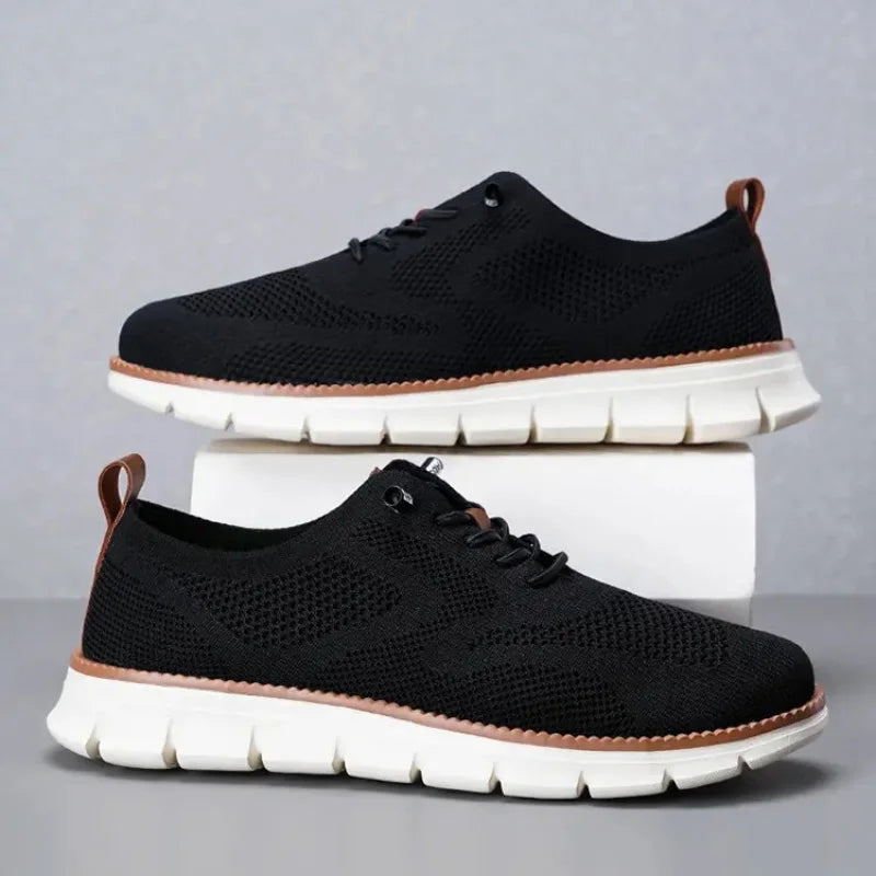 Vanmie Men Casual Sneakers Shoes Breathable Summer Knitted Mesh Sock Sneakers Fashion Simple Lace-up Lightweight  Sneakers